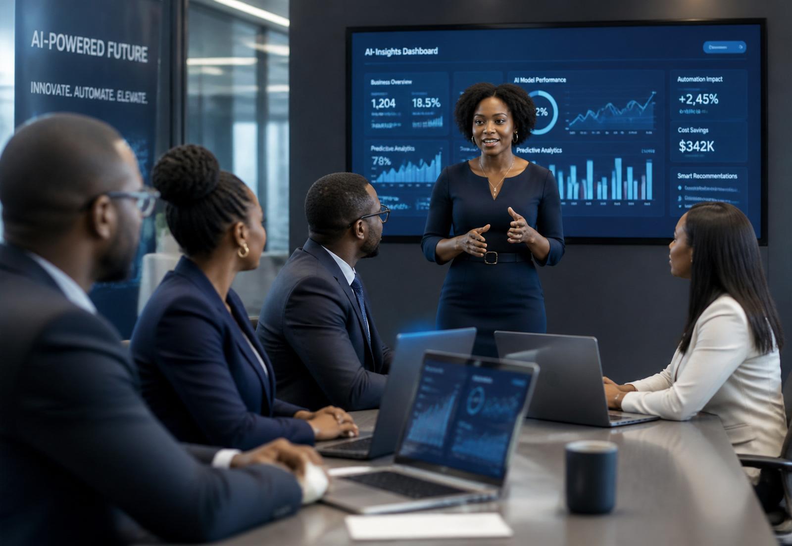 African professionals in an AI training session